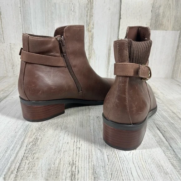 New Bella Vita Dora Brown Leather Block Heel Ankle Bootie  #1225. - Picture 5 of 14